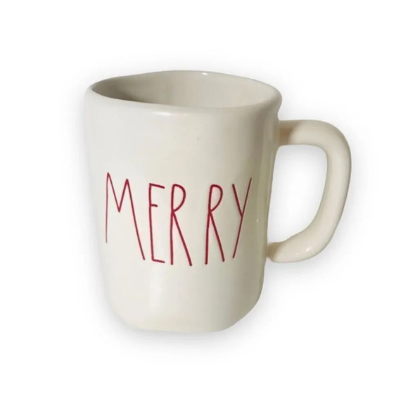 Rae Dunn Mug MERRY Magenta Red Script 1st Edition - Picture 1 of 8